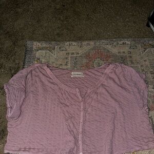 Pink Button-Up Women's Top